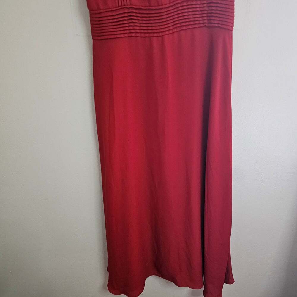 Banana Republic Orange Red Maxi Dress Women's Size 6 Ruffle Sleeves Button Front - Picture 7 of 9